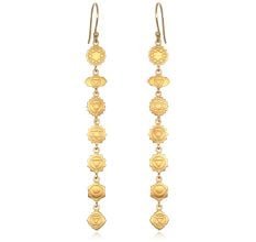 Seven Chakra charm dangle earring, Brass 22k gold plated, Wholesale jewelry